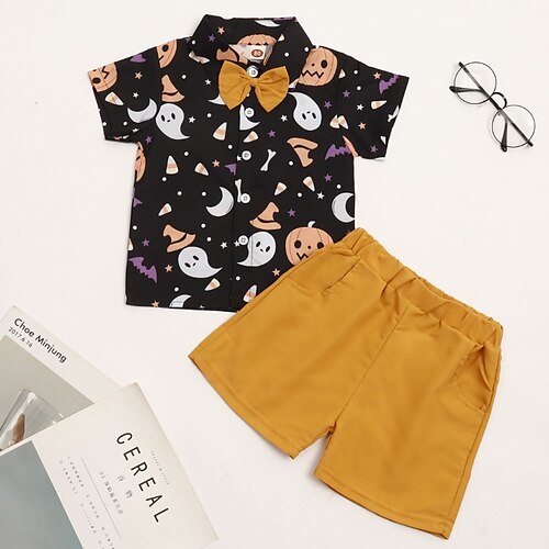 2 Pieces Kids Boys Halloween Shirt & Shorts Clothing Set Outfit Cartoon Pumpkin Short Sleeve Set Street Comfort Street Style Spring Summer 2-6 Years Black
2 Pieces Kids Boys Halloween Shirt & Shorts Clothing Set Outfit Cartoon Pumpkin Short Sleeve Set Street Comfort Street Style Spring Summer 2-6 Years Black