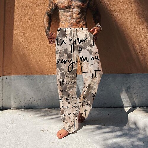 Men's Trousers Beach Pants Drawstring Elastic Waist 3D Print Letter Graphic Prints Comfort Breathable Casual Daily Holiday Streetwear Designer Brown
Men's Trousers Beach Pants Drawstring Elastic Waist 3D Print Letter Graphic Prints Comfort Breathable Casual Daily Holiday Streetwear Designer Brown