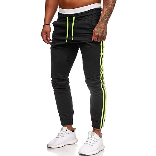 Men's Joggers Trousers Casual Pants Drawstring Side Stripe Elastic Waist Solid Color Outdoor Sports Full Length Casual Daily Going out Cotton Blend Fashion Streetwear Black Micro-elastic
Men's Joggers Trousers Casual Pants Drawstring Side Stripe Elastic Waist Solid Color Outdoor Sports Full Length Casual Daily Going out Cotton Blend Fashion Streetwear Black Micro-elastic