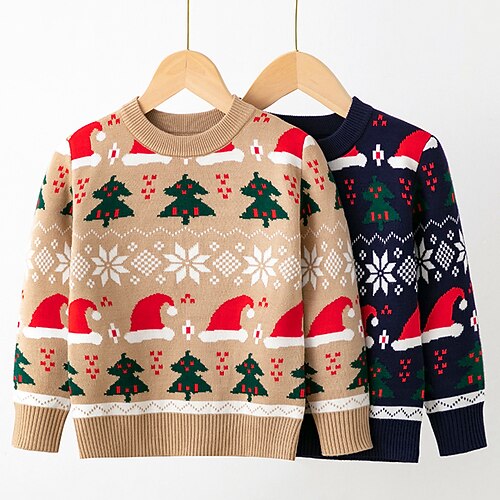 Toddler Girls' Ugly Christmas Sweater Christmas Tree School Print Long Sleeve Crewneck Active 3-7 Years Winter Blue Light Brown
Toddler Girls' Ugly Christmas Sweater Christmas Tree School Print Long Sleeve Crewneck Active 3-7 Years Winter Blue Light Brown