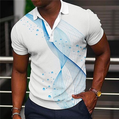 Men's Collar Polo Shirt Golf Shirt Curve Turndown Blue 3D Print Outdoor Street Short Sleeves Button-Down Print Clothing Apparel Fashion Designer Casual Breathable / Summer / Spring / Summer
Men's Collar Polo Shirt Golf Shirt Curve Turndown Blue 3D Print Outdoor Street Short Sleeves Button-Down Print Clothing Apparel Fashion Designer Casual Breathable / Summer / Spring / Summer