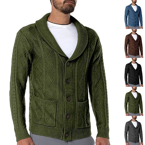 Men's Sweater Cardigan Sweater Ribbed Knit Cropped Knitted Solid Color V Neck Basic Stylish Outdoor Daily Clothing Apparel Winter Fall Black Blue M L XL
Men's Sweater Cardigan Sweater Ribbed Knit Cropped Knitted Solid Color V Neck Basic Stylish Outdoor Daily Clothing Apparel Winter Fall Black Blue M L XL