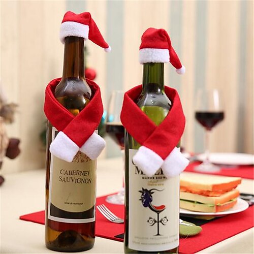 10PCS Christmas Creative Decoration Bottle Cover Non-Woven Scarf Hat Bottle Decoration 153/65CM
10PCS Christmas Creative Decoration Bottle Cover Non-Woven Scarf Hat Bottle Decoration 153/65CM