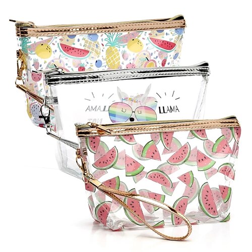 Transparent Travel Bags Beach Cosmetics Bag Girls Fruit Pattern PVC Waterproof Toiletries Wash Storage Case
Transparent Travel Bags Beach Cosmetics Bag Girls Fruit Pattern PVC Waterproof Toiletries Wash Storage Case