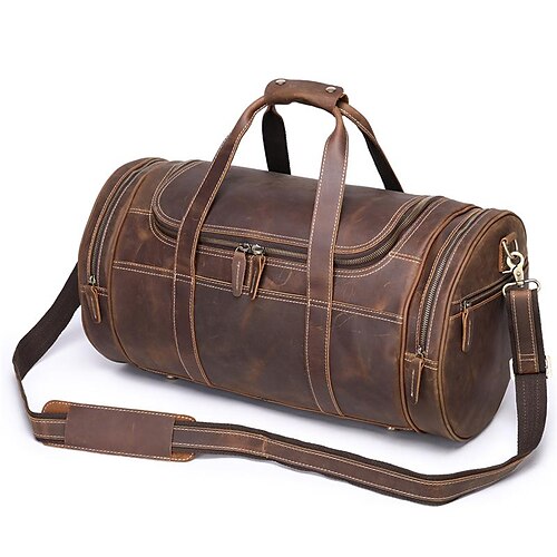 Men's Duffle Bag Handbag Nappa Leather Cowhide Zipper Solid Color Daily Dark Coffee Brown Coffee
Men's Duffle Bag Handbag Nappa Leather Cowhide Zipper Solid Color Daily Dark Coffee Brown Coffee