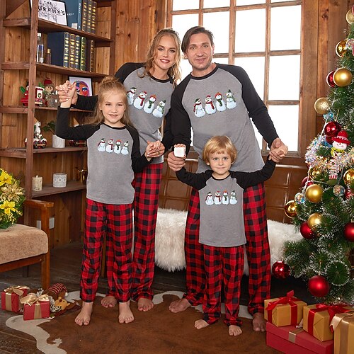 Christmas Pajamas Family Set Ugly Plaid Snowman Daily Gray Long Sleeve Mom Dad and Me Daily Matching Outfits Spring Fall
Christmas Pajamas Family Set Ugly Plaid Snowman Daily Gray Long Sleeve Mom Dad and Me Daily Matching Outfits Spring Fall