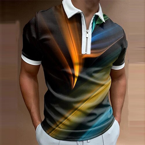 Men's Collar Polo Shirt Golf Shirt Gradient Turndown Rainbow 3D Print Outdoor Street Short Sleeves Zipper Print Clothing Apparel Fashion Designer Casual Breathable / Summer / Spring / Summer
Men's Collar Polo Shirt Golf Shirt Gradient Turndown Rainbow 3D Print Outdoor Street Short Sleeves Zipper Print Clothing Apparel Fashion Designer Casual Breathable / Summer / Spring / Summer