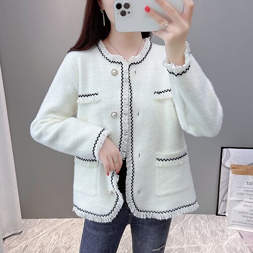 Women's Casual Jacket Windproof Warm Outdoor Street Daily Vacation Patchwork Button Pocket Tassel Single Breasted Crewneck Street Style Color Block Regular Fit Outerwear Long Sleeve Winter Fall Black
Women's Casual Jacket Windproof Warm Outdoor Street Daily Vacation Patchwork Button Pocket Tassel Single Breasted Crewneck Street Style Color Block Regular Fit Outerwear Long Sleeve Winter Fall Black