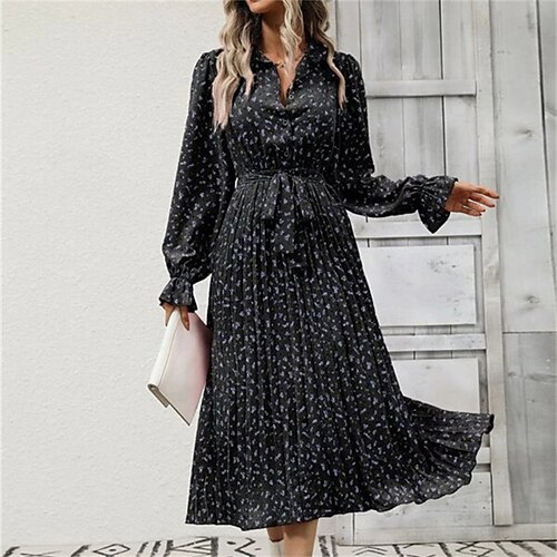 Women's Shirt Dress Floral Dress Midi Dress Green Black Pink Long Sleeve Floral Lace up Winter Fall Autumn Shirt Collar Romantic 2022 S M L XL
Women's Shirt Dress Floral Dress Midi Dress Green Black Pink Long Sleeve Floral Lace up Winter Fall Autumn Shirt Collar Romantic 2022 S M L XL