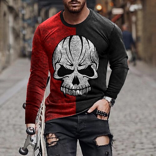 Men's Unisex T shirt Tee Skull Graphic Prints Crew Neck Black 3D Print Outdoor Street Long Sleeve Print Clothing Apparel Basic Vintage Sports Designer
Men's Unisex T shirt Tee Skull Graphic Prints Crew Neck Black 3D Print Outdoor Street Long Sleeve Print Clothing Apparel Basic Vintage Sports Designer