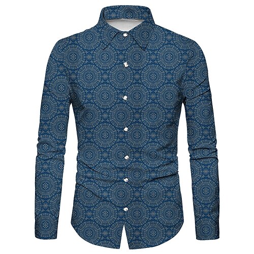 Men's Shirt Graphic Shirt Geometry Turndown Blue 3D Print Outdoor Street Long Sleeve Button-Down Print Clothing Apparel Fashion Designer Casual Breathable
Men's Shirt Graphic Shirt Geometry Turndown Blue 3D Print Outdoor Street Long Sleeve Button-Down Print Clothing Apparel Fashion Designer Casual Breathable