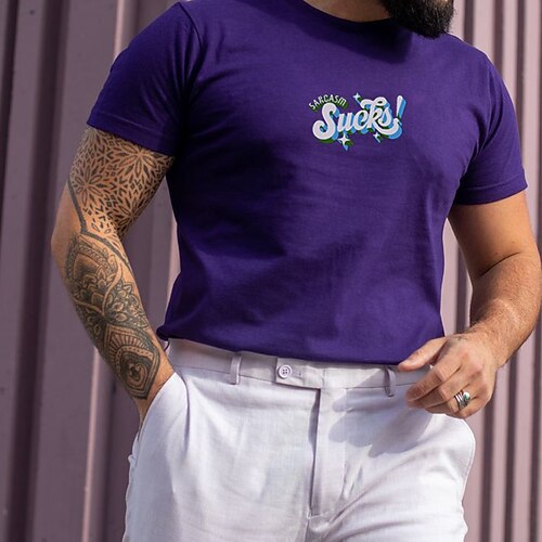 Men's T shirt Tee Graphic Letter Crew Neck Purple Hot Stamping Daily Holiday Short Sleeve Print Clothing Apparel Lightweight Casual Comfortable / Summer / Spring / Summer
Men's T shirt Tee Graphic Letter Crew Neck Purple Hot Stamping Daily Holiday Short Sleeve Print Clothing Apparel Lightweight Casual Comfortable / Summer / Spring / Summer