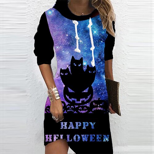 Women's Hoodie Dress Shift Dress Short Mini Dress Black Blue Long Sleeve Letter Pumpkin Print Fall Winter Hooded Vacation Casual 2022 S M L XL XXL 3XL / 3D Print
Women's Hoodie Dress Shift Dress Short Mini Dress Black Blue Long Sleeve Letter Pumpkin Print Fall Winter Hooded Vacation Casual 2022 S M L XL XXL 3XL / 3D Print