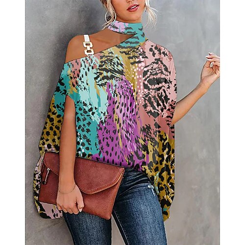 Women's Blouse Shirt Purple Leopard Cut Out Print Short Sleeve Daily Weekend Streetwear Casual One Shoulder Regular S / 3D Print
Women's Blouse Shirt Purple Leopard Cut Out Print Short Sleeve Daily Weekend Streetwear Casual One Shoulder Regular S / 3D Print