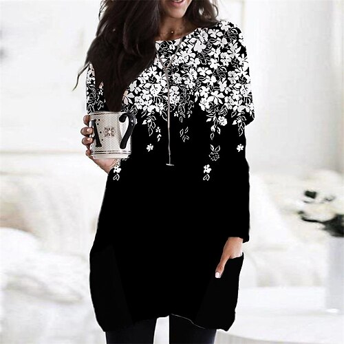 Women's Casual Dress T Shirt Dress Tee Dress Short Mini Dress Black Long Sleeve Floral Pocket Print Fall Winter Round Neck Casual 2022 XS S M L XL XXL 3XL 4XL 5XL 6XL
Women's Casual Dress T Shirt Dress Tee Dress Short Mini Dress Black Long Sleeve Floral Pocket Print Fall Winter Round Neck Casual 2022 XS S M L XL XXL 3XL 4XL 5XL 6XL