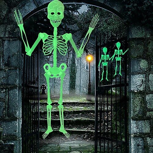 

1pcs Luminous Festival Skeleton Lighted up Ghost Festival Outdoor Yard Door Decor Hang Human Body Skeleton Decorations