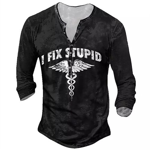 Men's T shirt Tee Henley Shirt Tee Graphic Letter Henley Black Long Sleeve 3D Print Plus Size Outdoor Daily Button-Down Print Tops Basic Designer Classic Comfortable / Sports
Men's T shirt Tee Henley Shirt Tee Graphic Letter Henley Black Long Sleeve 3D Print Plus Size Outdoor Daily Button-Down Print Tops Basic Designer Classic Comfortable / Sports