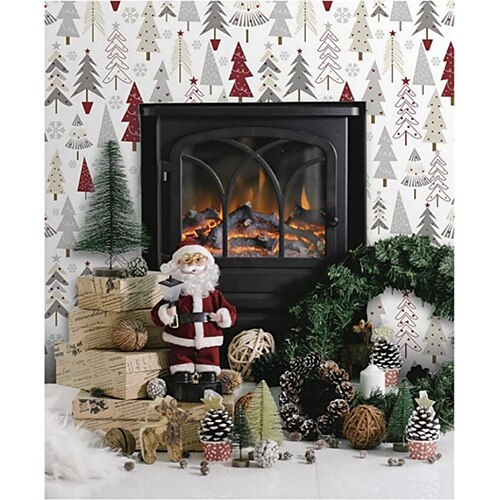 Christmas Santas Tree Winter Wallpaper White/Red/Grey Peel and Stick Wallpaper Removable Pvc/Vinyl Self Adhesive 17.7''x118''in(45cmx300cm) / 45x300cm
Christmas Santas Tree Winter Wallpaper White/Red/Grey Peel and Stick Wallpaper Removable Pvc/Vinyl Self Adhesive 17.7''x118''in(45cmx300cm) / 45x300cm