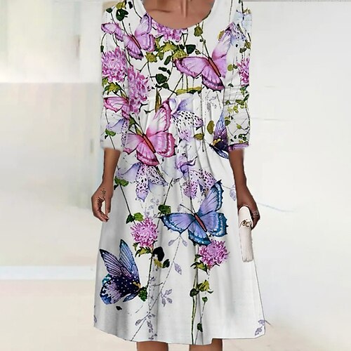 Women's Casual Dress Floral Dress Midi Dress White Long Sleeve Floral Print Fall Winter Round Neck Casual 2022 S M L XL XXL 3XL 4XL 5XL 6XL
Women's Casual Dress Floral Dress Midi Dress White Long Sleeve Floral Print Fall Winter Round Neck Casual 2022 S M L XL XXL 3XL 4XL 5XL 6XL