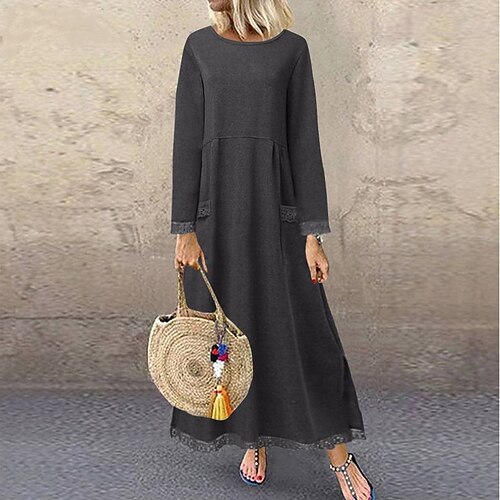 Damen Casual kleid Etuikleid kleid lang Schwarz Rote Purpur Langarm Einfarbig Spitze Sommer Frühling Rundhalsausschnitt Basic winterkleider damen herbstkleider 2023 S M L XL 2XL 3XL 4XL 5XL
Damen Casual kleid Etuikleid kleid lang Schwarz Rote Purpur Langarm Einfarbig Spitze Sommer Frühling Rundhalsausschnitt Basic winterkleider damen herbstkleider 2023 S M L XL 2XL 3XL 4XL 5XL