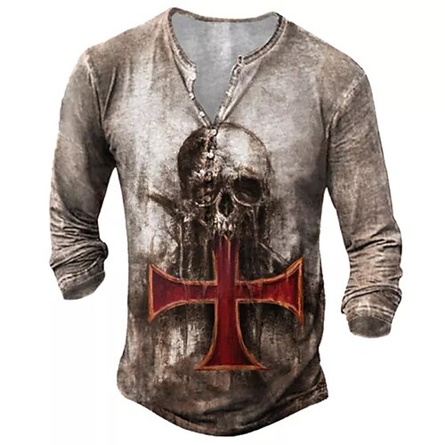 Homens Camisa Henley Camiseta Camisetas Gráfico Caveiras Cruz dos Templários Henley Verde Azul Roxo Marron Cinzento Impressão 3D Tamanho Grande Ao ar livre Diário Manga Longa Botão para baixo Imprimir
Homens Camisa Henley Camiseta Camisetas Gráfico Caveiras Cruz dos Templários Henley Verde Azul Roxo Marron Cinzento Impressão 3D Tamanho Grande Ao ar livre Diário Manga Longa Botão para baixo Imprimir