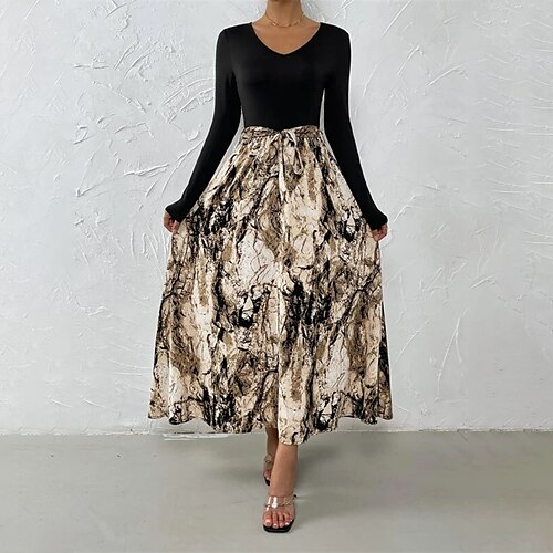 Women's Casual Dress A Line Dress Midi Dress Black Long Sleeve Floral Color Block Lace up Patchwork Print Fall Winter V Neck Stylish Casual Modern 2022 S M L XL
Women's Casual Dress A Line Dress Midi Dress Black Long Sleeve Floral Color Block Lace up Patchwork Print Fall Winter V Neck Stylish Casual Modern 2022 S M L XL