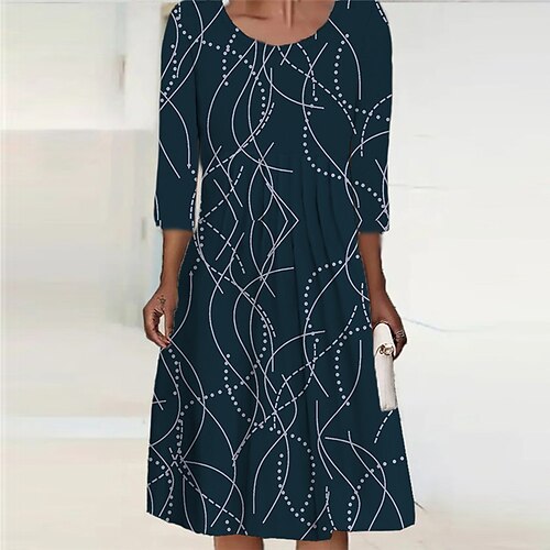 Women's Casual Dress Shift Dress Midi Dress Black Gray Pink Navy Blue Long Sleeve Geometric Print Fall Winter Crew Neck Vacation Casual 2022 S M L XL 2XL 3XL 4XL 5XL 6XL
Women's Casual Dress Shift Dress Midi Dress Black Gray Pink Navy Blue Long Sleeve Geometric Print Fall Winter Crew Neck Vacation Casual 2022 S M L XL 2XL 3XL 4XL 5XL 6XL