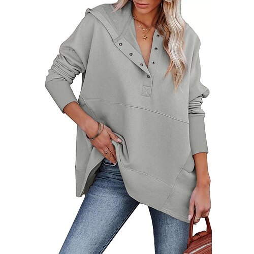 Women's Hoodie Button Solid Colored Basic Hooded Standard Spring Blue Light Grey Rose Red Black
Women's Hoodie Button Solid Colored Basic Hooded Standard Spring Blue Light Grey Rose Red Black