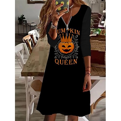 Women's Casual Dress A Line Dress Halloween Black Yellow Long Sleeve Letter Pumpkin Zipper Print Fall Winter V Neck Vacation Casual 2022 S M L XL 2XL 3XL 4XL 5XL 6XL
Women's Casual Dress A Line Dress Halloween Black Yellow Long Sleeve Letter Pumpkin Zipper Print Fall Winter V Neck Vacation Casual 2022 S M L XL 2XL 3XL 4XL 5XL 6XL