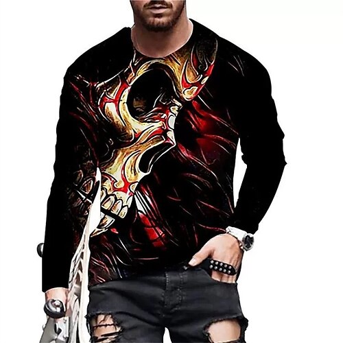 Men's Unisex T shirt Tee Skull Graphic Prints Crew Neck Red 3D Print Outdoor Street Long Sleeve Print Clothing Apparel Basic Sports Designer Casual
Men's Unisex T shirt Tee Skull Graphic Prints Crew Neck Red 3D Print Outdoor Street Long Sleeve Print Clothing Apparel Basic Sports Designer Casual