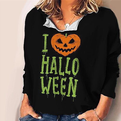 Women's Plus Size Tops Blouse Shirt Letter Pumpkin Print Long Sleeve V Neck Vintage Casual Festival Halloween Halloween Daily Polyester Fall Winter Black
Women's Plus Size Tops Blouse Shirt Letter Pumpkin Print Long Sleeve V Neck Vintage Casual Festival Halloween Halloween Daily Polyester Fall Winter Black
