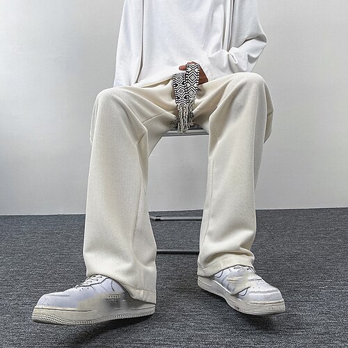Men's Waffle Trousers Casual Pants Drawstring Elastic Waist Straight Leg Letter Comfort Soft Daily Streetwear Loose White Black Micro-elastic / Elasticity
Men's Waffle Trousers Casual Pants Drawstring Elastic Waist Straight Leg Letter Comfort Soft Daily Streetwear Loose White Black Micro-elastic / Elasticity