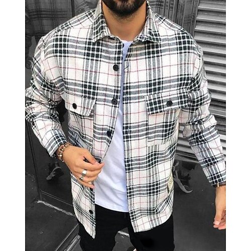 Hombre Camisa de franela Chaqueta de camisa Camisa Ajedrez Cuello Vuelto Negro / Blanco Calle Diario Manga Larga Abotonar Ropa Básico Moda Casual Cómodo
Hombre Camisa de franela Chaqueta de camisa Camisa Ajedrez Cuello Vuelto Negro / Blanco Calle Diario Manga Larga Abotonar Ropa Básico Moda Casual Cómodo