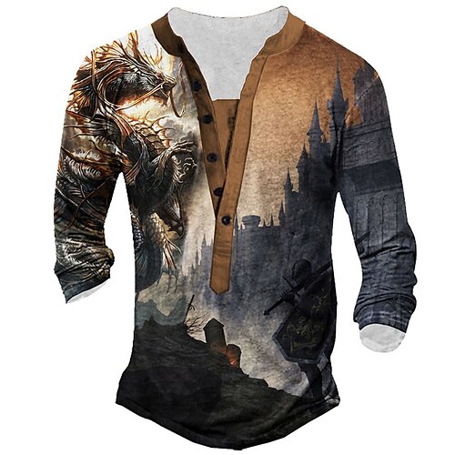 Men's T shirt Tee Henley Shirt Tee Graphic Dragon Henley Brown 3D Print Plus Size Outdoor Daily Long Sleeve Button-Down Print Clothing Apparel Basic Designer Classic Comfortable / Sports
Men's T shirt Tee Henley Shirt Tee Graphic Dragon Henley Brown 3D Print Plus Size Outdoor Daily Long Sleeve Button-Down Print Clothing Apparel Basic Designer Classic Comfortable / Sports