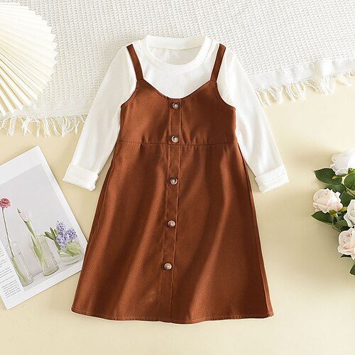 Kids Toddler Little Girls' Dress Plain School Daily Patchwork Khaki Knee-length Long Sleeve Cute Sweet Dresses Spring Autumn / Fall Slim 1pcs 2-8 Years
Kids Toddler Little Girls' Dress Plain School Daily Patchwork Khaki Knee-length Long Sleeve Cute Sweet Dresses Spring Autumn / Fall Slim 1pcs 2-8 Years