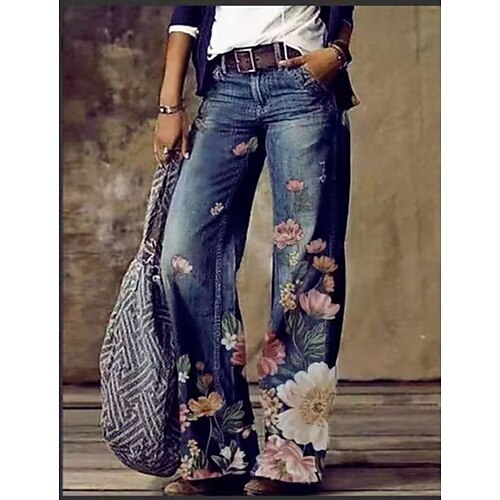 Women's Fashion Casual / Sporty Trousers Print Full Length Pants Casual Daily Micro-elastic Flower / Floral Faux Denim High Waist Loose Blue Pink Yellow Dark Green Sky Blue S M L XL XXL
Women's Fashion Casual / Sporty Trousers Print Full Length Pants Casual Daily Micro-elastic Flower / Floral Faux Denim High Waist Loose Blue Pink Yellow Dark Green Sky Blue S M L XL XXL