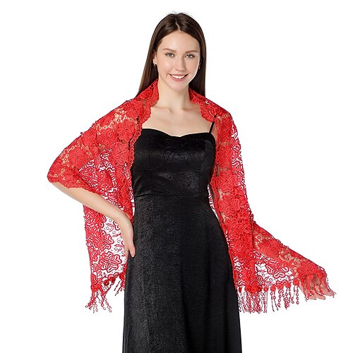 Women's Wrap Elegant Sleeveless Lace Wedding Wraps With Lace For Party / Evening All Seasons
Women's Wrap Elegant Sleeveless Lace Wedding Wraps With Lace For Party / Evening All Seasons