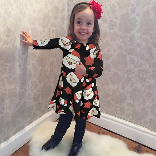 Kids Girls' Christmas Santa Tree Snowflake Dress Party Christmas Gifts Multicolor Green Red Above Knee Long Sleeve Beautiful Sweet Dresses Regular Fit
Kids Girls' Christmas Santa Tree Snowflake Dress Party Christmas Gifts Multicolor Green Red Above Knee Long Sleeve Beautiful Sweet Dresses Regular Fit