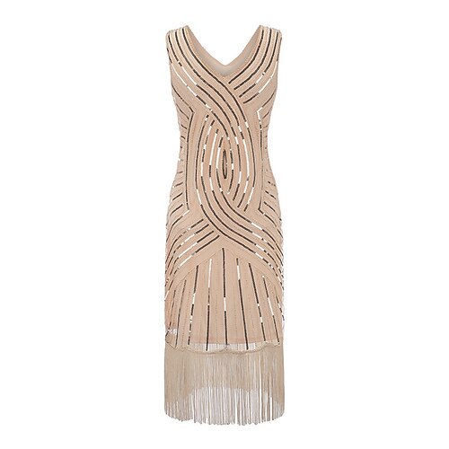 Women's Fringe Dress Bodycon Midi Dress Apricot Sleeveless Striped Pure Color Sequins Tassel Fringe Mesh Spring Summer V Neck Vintage 1920s Elegant Slim 2022 S M L XL
Women's Fringe Dress Bodycon Midi Dress Apricot Sleeveless Striped Pure Color Sequins Tassel Fringe Mesh Spring Summer V Neck Vintage 1920s Elegant Slim 2022 S M L XL