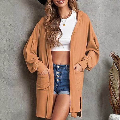 Women's Winter Coat Warm Breathable Outdoor Daily Wear Vacation Going out Pocket Open Front Hoodie Active Sports Simple Comfortable Solid Color Regular Fit Outerwear Long Sleeve Winter Fall Black
Women's Winter Coat Warm Breathable Outdoor Daily Wear Vacation Going out Pocket Open Front Hoodie Active Sports Simple Comfortable Solid Color Regular Fit Outerwear Long Sleeve Winter Fall Black