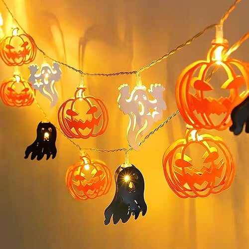 Halloween Decorative Pumpkin String Lights Wrought Iron Pumpkin Ghost Bat Lights 1.5M 10LEDs Battery Powered Halloween Party Holiday Home Decor
Halloween Decorative Pumpkin String Lights Wrought Iron Pumpkin Ghost Bat Lights 1.5M 10LEDs Battery Powered Halloween Party Holiday Home Decor