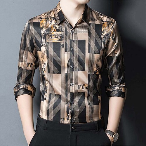 Men's Shirt Graphic Shirt Color Block Geometry Turndown Khaki 3D Print Outdoor Street Button-Down Print Clothing Apparel Fashion Designer Casual Breathable / Long Sleeve / Long Sleeve
Men's Shirt Graphic Shirt Color Block Geometry Turndown Khaki 3D Print Outdoor Street Button-Down Print Clothing Apparel Fashion Designer Casual Breathable / Long Sleeve / Long Sleeve
