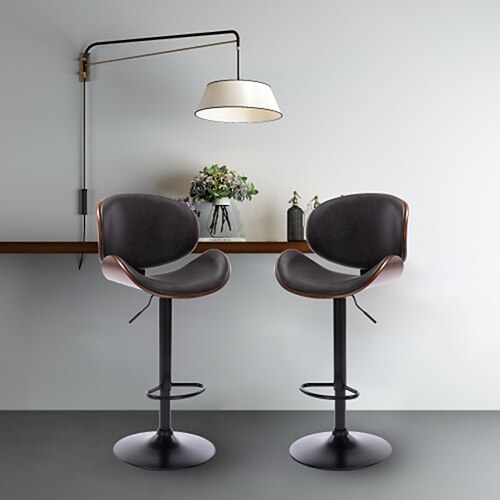 Bar Stools Walnut Bentwood Adjustable Height Leather Modern Barstools with Back Leather Seat Extremely Comfy Bar Stool 1 Piece (Black)
Bar Stools Walnut Bentwood Adjustable Height Leather Modern Barstools with Back Leather Seat Extremely Comfy Bar Stool 1 Piece (Black)
