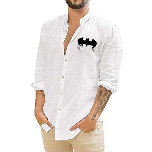 Men's Shirt Graphic Bat Stand Collar Green White Black Long Sleeve Hot Stamping Outdoor Halloween Button-Down Print Tops Fashion Designer Casual Big and Tall / Spring / Fall
Men's Shirt Graphic Bat Stand Collar Green White Black Long Sleeve Hot Stamping Outdoor Halloween Button-Down Print Tops Fashion Designer Casual Big and Tall / Spring / Fall