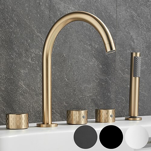 

Bathtub Faucet - Contemporary Electroplated Roman Tub Brass Valve Bath Shower Mixer Taps