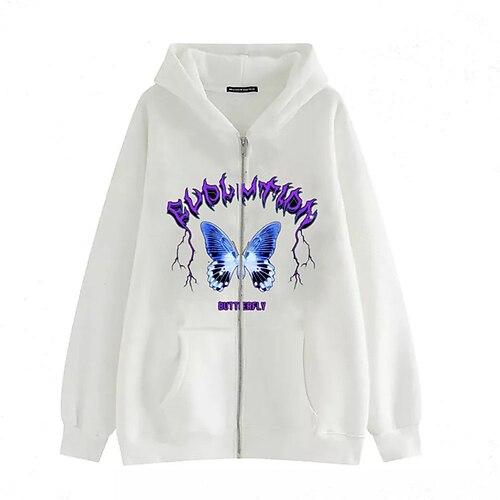 Women's Hoodie Jacket Warm Breathable Outdoor Daily Wear Vacation Going out Pocket Print Zipper Hoodie Vintage Sports Comfortable Street Style Butterfly Regular Fit Outerwear Long Sleeve Winter Fall
Women's Hoodie Jacket Warm Breathable Outdoor Daily Wear Vacation Going out Pocket Print Zipper Hoodie Vintage Sports Comfortable Street Style Butterfly Regular Fit Outerwear Long Sleeve Winter Fall