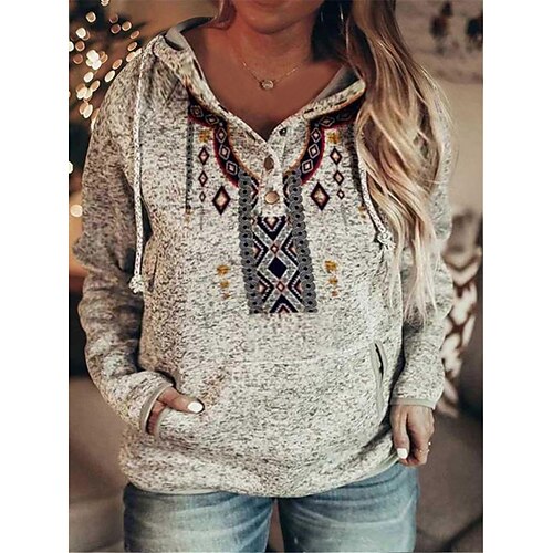 Mujer Talla extra Tops Sudadera con capucha Geometría Bolsillo Estampado Manga Larga Con Capucha Vintage Casual Diario Noche Poliéster Otoño Invierno Gris / Talla Grande
Mujer Talla extra Tops Sudadera con capucha Geometría Bolsillo Estampado Manga Larga Con Capucha Vintage Casual Diario Noche Poliéster Otoño Invierno Gris / Talla Grande