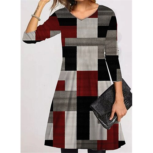 Women's Casual Dress T Shirt Dress Tee Dress Short Mini Dress Red Long Sleeve Geometric Color Block Pocket Print Fall Winter V Neck Vacation Casual 2022 S M L XL XXL 3XL
Women's Casual Dress T Shirt Dress Tee Dress Short Mini Dress Red Long Sleeve Geometric Color Block Pocket Print Fall Winter V Neck Vacation Casual 2022 S M L XL XXL 3XL