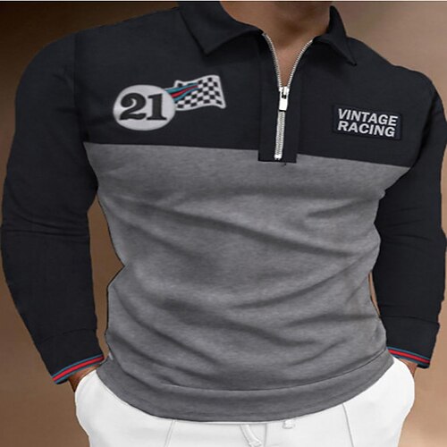 Men's Collar Polo Shirt Golf Shirt Graphic Color Block Turndown Black 3D Print Outdoor Street Long Sleeve Zipper Print Clothing Apparel Fashion Casual Breathable
Men's Collar Polo Shirt Golf Shirt Graphic Color Block Turndown Black 3D Print Outdoor Street Long Sleeve Zipper Print Clothing Apparel Fashion Casual Breathable