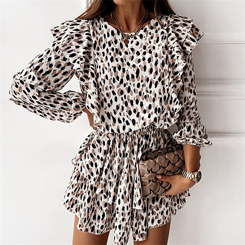 Women's Black White Long Sleeve Ruffle Winter Fall Autumn Crew Neck Modern Winter Dress Fall Dress 2022 S M L XL 2XL 3XL
Women's Black White Long Sleeve Ruffle Winter Fall Autumn Crew Neck Modern Winter Dress Fall Dress 2022 S M L XL 2XL 3XL